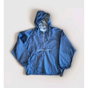 Vintage GAP Men XL Windbreaker Jacket Kangaroo Pocket Blue